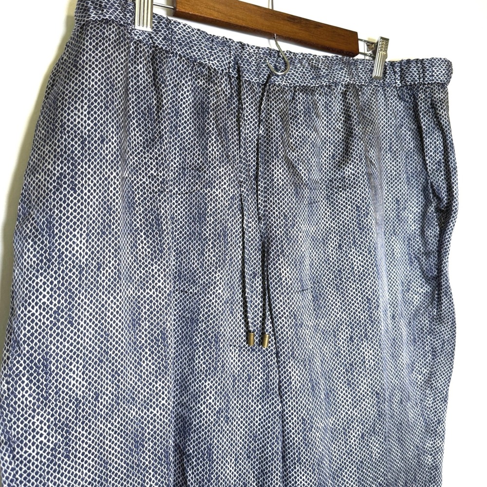 Eileen Fisher Silk Cotton Snakeskin Print Pants Navy White XL R6PSD-4
